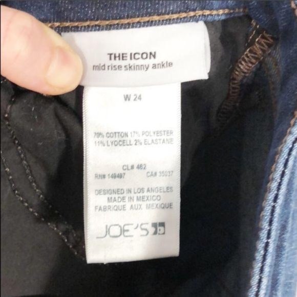Joe's Jeans "The Icon" Mid Rise Skinny Ankle Jeans Dark Wash Size 24 - Picture 4 of 8